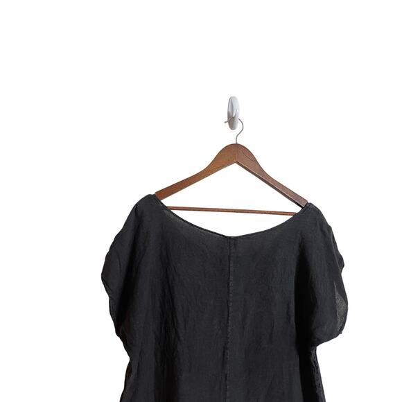 La Bottega di Brunella 100% Linen Relaxed Lagenlook Top Womans Large - Picture 3 of 7